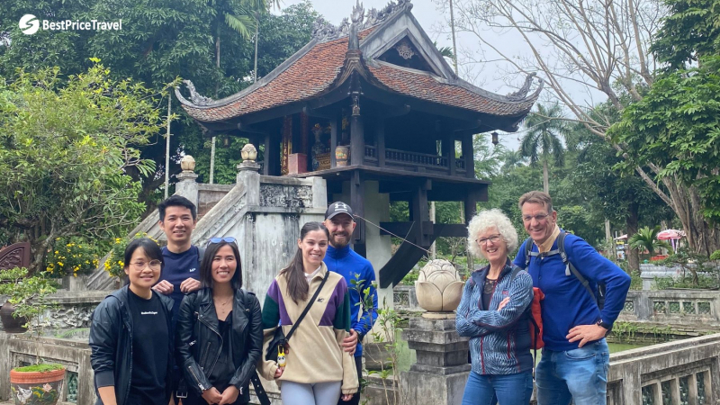 Day 2 A Small Group Visiting One Pillar Pagoda